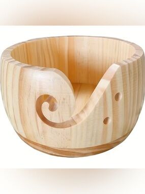 Wooden Yarn Bowl & Crochet Hooks ~ NEW